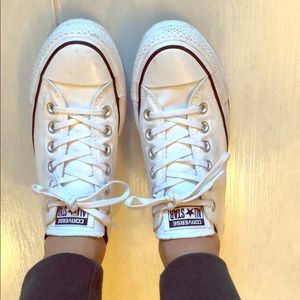 Platform women white converse